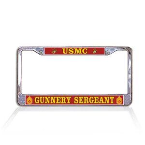 United States Marine Corps Gunnery Sergeant Metal License Plate Frame (Licensed)